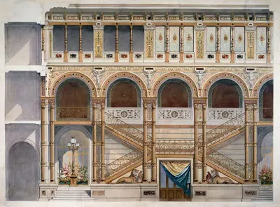 Hall du Grand hôtel Terminus, gare Saint Lazare by Charles Joseph Lameire, 1889 — digital art print download