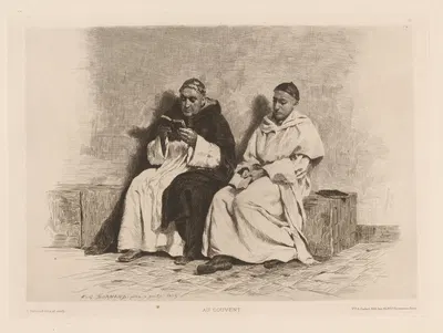 В монастыре by Южен Бюрнан, 1880 — digital art print download