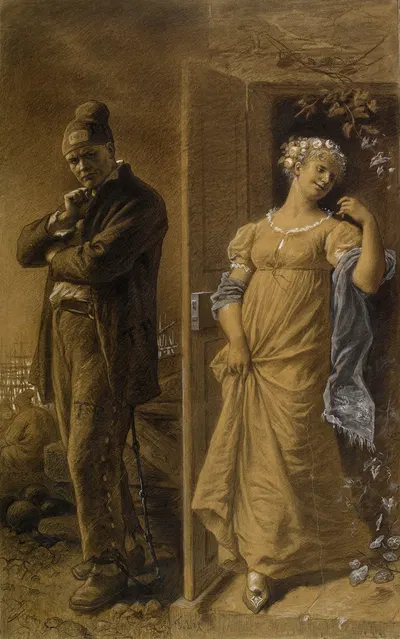 Узник и проститутка by Фредерик Теодор Ликс, 1879 — digital art print download