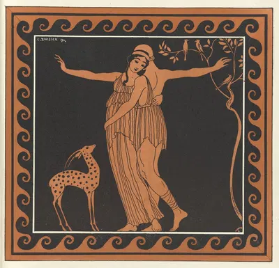 Карсавина и Нижинский в Дафнисе и Хлое by Жорж Барбье, 1914 — digital art print download