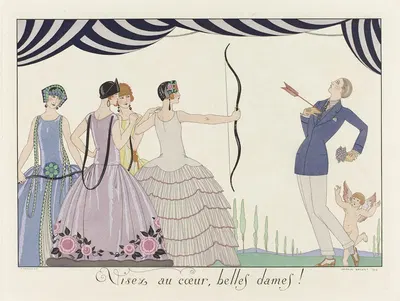 Цельтесь в сердце, прекрасные дамы by Жорж Барбье, 1924 — digital art print download