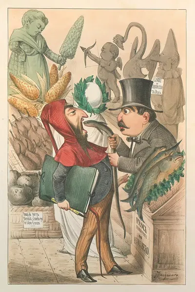 L'esposizione marittima visitata da Dante e Virgilio Pl.07 by Antonio Manganaro, 1871 — digital art print download