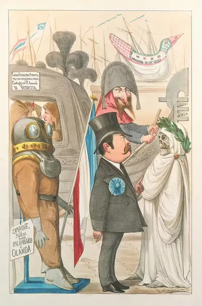 L'esposizione marittima visitata da Dante e Virgilio Pl.09 by Antonio Manganaro, 1871 — digital art print download