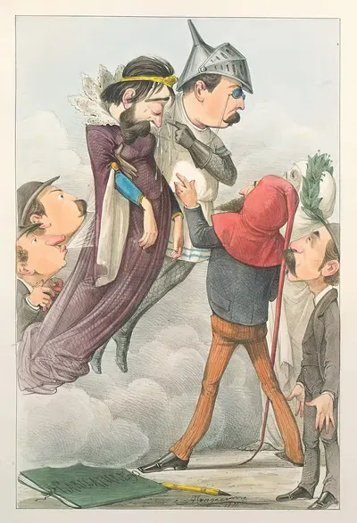 L'esposizione marittima visitata da Dante e Virgilio Pl.14 by Antonio Manganaro, 1871 — digital art print download