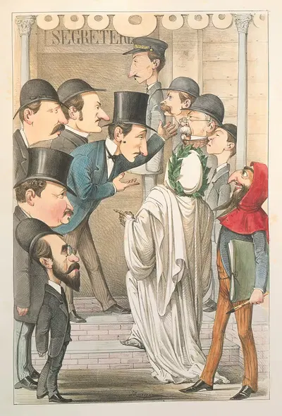 L'esposizione marittima visitata da Dante e Virgilio Pl.15 by Antonio Manganaro, 1871 — digital art print download