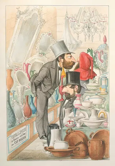 L'esposizione marittima visitata da Dante e Virgilio Pl.18 by Antonio Manganaro, 1871 — digital art print download