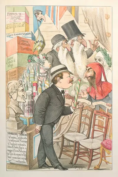 L'esposizione marittima visitata da Dante e Virgilio Pl.21 by Antonio Manganaro, 1871 — digital art print download