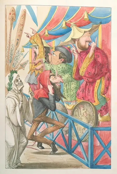 L'esposizione marittima visitata da Dante e Virgilio Pl.25 by Antonio Manganaro, 1871 — digital art print download