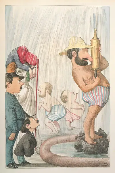 L'esposizione marittima visitata da Dante e Virgilio Pl.29 by Antonio Manganaro, 1871 — digital art print download