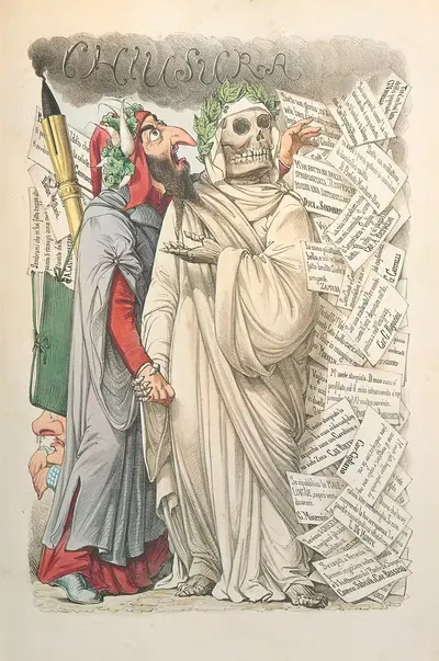 L'esposizione marittima visitata da Dante e Virgilio Pl.32 by Antonio Manganaro, 1871 — digital art print download