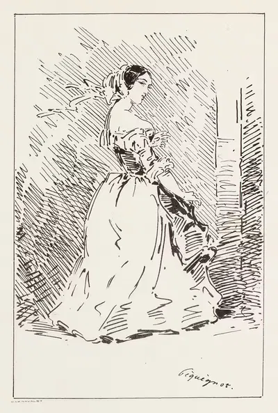 Женщина, идущая вправо, профиль вправо by Огюст Пекенё, 1850 — digital art print download