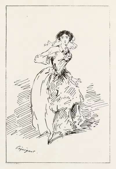 Женщина, бегущая спереди by Огюст Пекенё, 1850 — digital art print download
