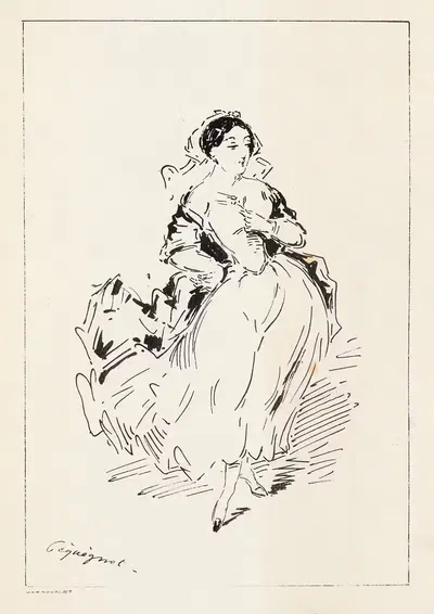 Женщина в черном пальто, вид спереди by Огюст Пекенё, 1850 — digital art print download