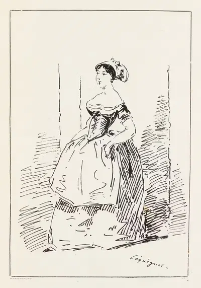 Женщина, идущая налево, с руками в карманах by Огюст Пекенё, 1850 — digital art print download