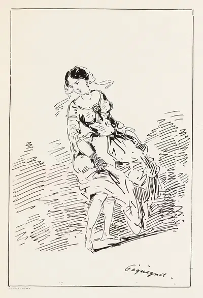 Женщина, поднимающая юбки, спереди by Огюст Пекенё, 1850 — digital art print download