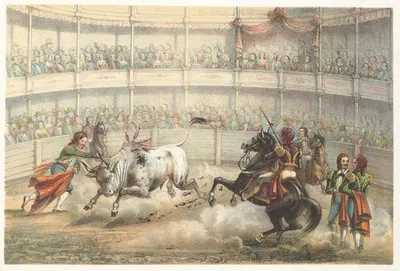 Corrida de toros by Pierre Toussaint Frédéric Mialhe, 1855 — digital art print download