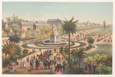 Фонтан Индии на проспекте Исабель II by Пьер Туссен Фредерик Миаль, 1855 — digital art print download
