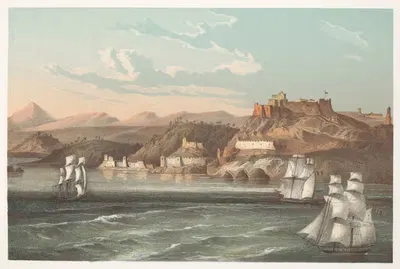 Морро и вход в порт Сантьяго-де-Куба by Пьер Туссен Фредерик Миаль, 1855 — digital art print download
