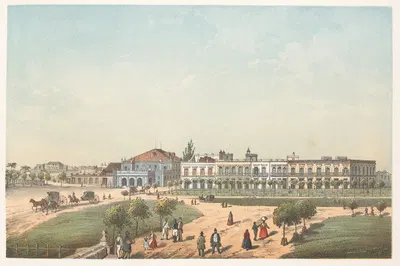Театр Такон и часть проспекта Исабель II by Пьер Туссен Фредерик Миаль, 1855 — digital art print download