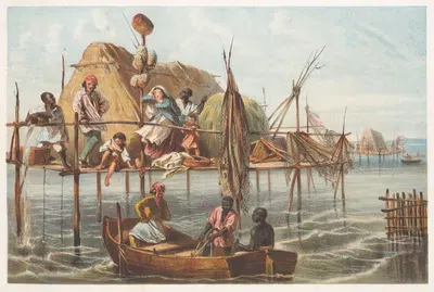 Жилище рыбаков губок by Пьер Туссен Фредерик Миаль, 1855 — digital art print download