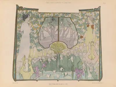 Видение весны, ширма с витражом by Клавдий Денис, 1920 — digital art print download