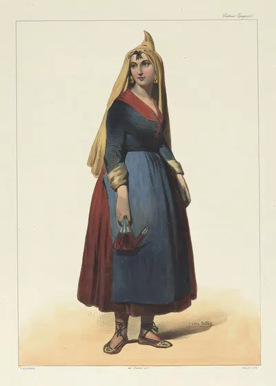 Пиренейские костюмы by Мари-Александр Алоф, 1840 — digital art print download