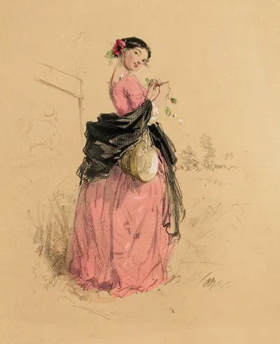 Amourette by Eusebio Planas, 1853 — digital art print download
