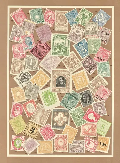 Почтовые марки иностранных государств. by Ф. Е. Урайт, 1896 — digital art print download