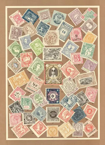 Почтовые марки иностранных государств by Ф. Е. Урайт, 1896 — digital art print download