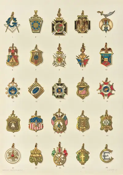 Символы общества. Ювелирные изделия прошлых офицеров by Ф. Е. Урайт, 1896 — digital art print download