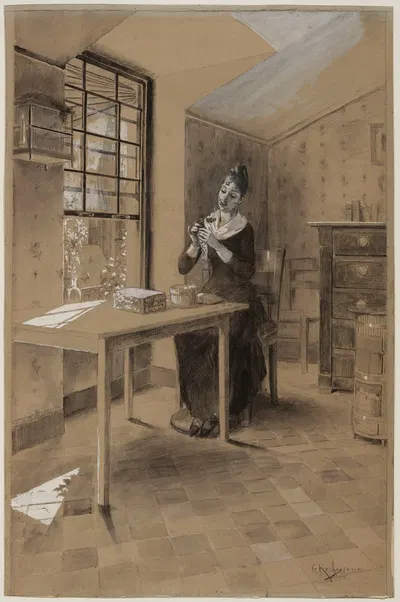 Взгляд, брошенный в мансарду by Жорж Антуан Рошегросс, 1886 — digital art print download