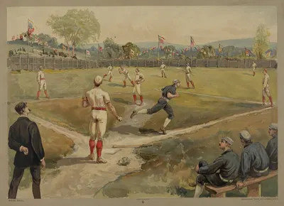 Base ball by Henry Sandham, 1887 — digital art print download