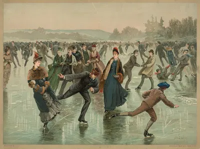 Катание на коньках by Генри Сэндэм, 1885 — digital art print download