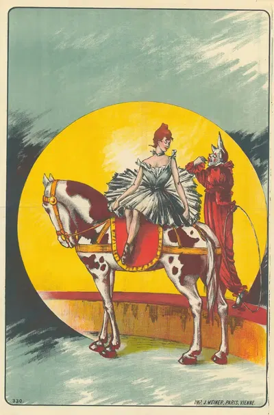 Дама и клоун by Дж. Вайнер, 1890-1900 — digital art print download
