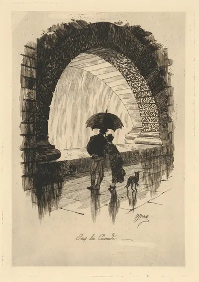 Sous la Cascade by John Ames Mitchell, 1878 — digital art print download