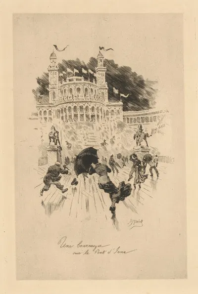 Ураган на мосту Лены by Джон Эймс Митчелл, 1878 — digital art print download