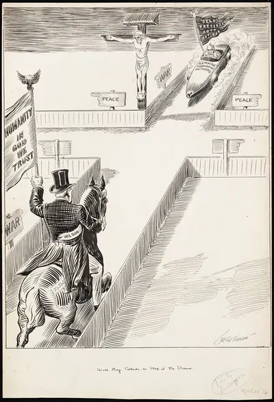 Столкнутся ли они или остановятся у святыни by Джон Тинни МаКкатчон, 1916 — digital art print download