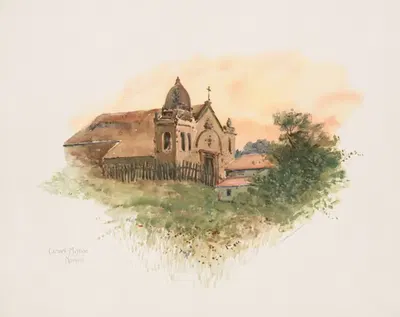 Миссия Кармель, Монтерей by Луис Кинни Харлоу, 1895 — digital art print download