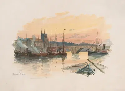 Лондонский мост by Луис Кинни Харлоу, 1895 — digital art print download