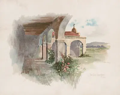 Миссия Сан-Хуан-Капистрано by Луис Кинни Харлоу, 1895 — digital art print download