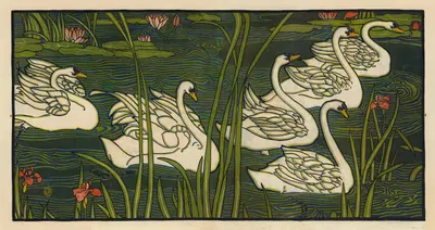 Cygnes by Louis Rhead, 1897 — digital art print download