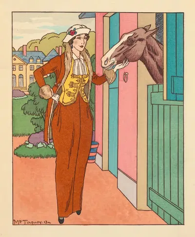 Le Poney Favori (The Favorite Pony) by Maurice Taquoy, 1913 — digital art print download
