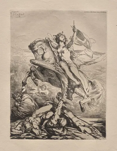 Genius of the Arts by Франсуа-Николя Шиффлар, 1865 — digital art print download