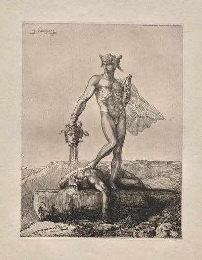 Perseus by Франсуа-Николя Шиффлар, 1865 — digital art print download