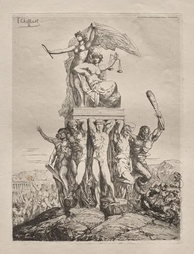 The Triumph of Justice and Truth by Франсуа-Николя Шиффлар, 1865 — digital art print download