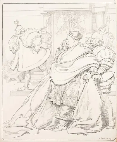 Король хмурится на кардинала by Ото Кашинг, 1910 — digital art print download