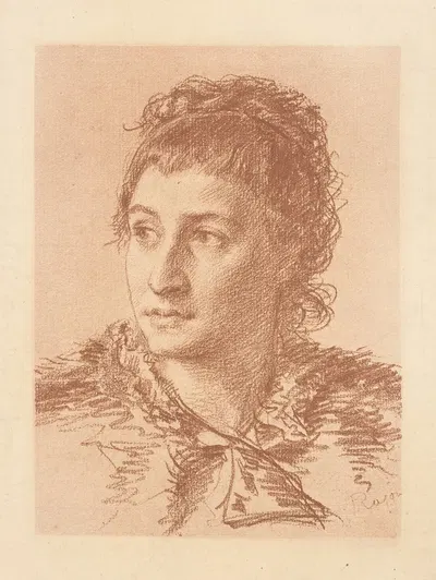 Портрет женщины из семьи Бриголь by Поль Адольф Ражон, 1842-1843 — digital art print download