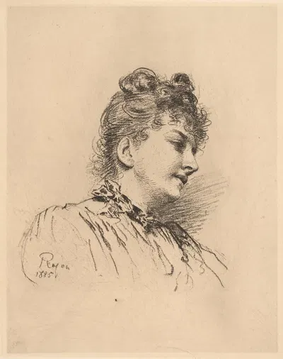 Голова молодой женщины by Поль Адольф Ражон, 1885 — digital art print download