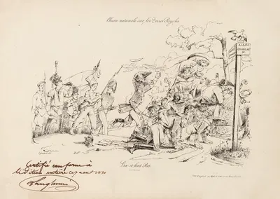 Chasse nationale sur les terres royales. L'ex-et lent Roi by Pierre Langlumé, 1830 — digital art print download