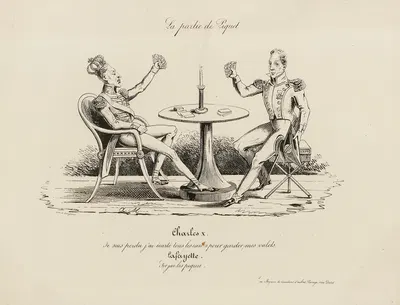 La partie de Piquet by Pierre Langlumé, 1830 — digital art print download